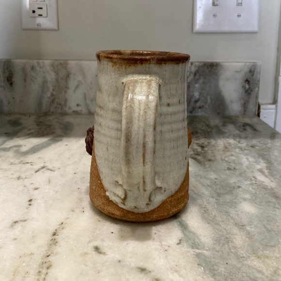 Handmade Ceramic Pottery Ugly Grumpy Face Coffee Mug - Picture 4 of 5